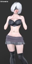 3d b-i-t-a-m-i-n busty female female_focus female_only hourglass_figure nier nier:_automata nier_(series) pinup pinup_pose skimpy skimpy_clothes tagme wide_hips yorha_2b