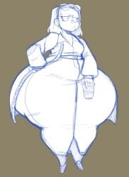 ass big_ass brookie_(elpiromanias) casual coffee elpiromanias fat_ass nerd original_character thick_thighs wide_hips