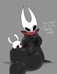 2025 2_horns absurd_res areola arthropod big_breasts biped black_areola black_breasts black_eyes black_nipples blush bodily_fluids breasts brother_(lore) brother_and_sister_(lore) clothing dialogue duo ellipsis english_text eyebrows female fingers genital_fluids genitals glans grey_background half_brother_(lore) half_sister_(lore) hi_res hollow_knight horn hornet_(hollow_knight) humanoid_genitalia humanoid_penis incest_(lore) looking_at_genitalia looking_at_penis looking_pleasured male male/female metuloser404 nipples penis penis_between_thighs precum sibling_(lore) simple_background sister_(lore) sitting talking_to_another team_cherry text the_knight_(hollow_knight) thick_thighs vein vessel_(species) white_text
