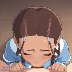 1boy 1girls adult_and_teenager age_difference ai_generated all_the_way_to_the_base animated avatar_the_last_airbender balls balls_deep big_penis blowjob blue_eyes brown_hair chatrule.ai cock_hungry cute deepthroat eye_contact female huge_cock katara long_penis male male/female no_gag_reflex no_sound oral penis petite pov pov_male skinny slim sucking sucking_penis tagme teenager throat_fuck video