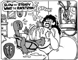 1girls 2boys animal anthro ass between_breasts big_ass big_breasts big_thighs boobjob breasts bugs_bunny cecil_turtle cum cum_between_breasts cumshot curvaceous curvy curvy_figure dextercockburn dialogue digital_media_(artwork) ejaculation ejaculation_between_breasts english_text engulfing_paizuri enormous_ass enormous_breasts enormous_thighs female gigantic_ass gigantic_breasts gigantic_thighs hips hourglass_figure huge_ass huge_breasts huge_thighs humanoid hyper_ass hyper_breasts hyper_thighs large_ass large_breasts large_thighs legs light-skinned_female light_skin looney_tunes male male/female mammary_intercourse massive_ass massive_breasts massive_thighs mature mature_female mature_male merrie_melodies orgasm original_character outercourse paizuri rabbit rabbit_boy rabbit_humanoid reptile reptile_humanoid speech_bubble straight text thick thick_hips thick_legs thick_thighs thighs titfuck titjob turtle_boy voluptuous waist warner_brothers watching wide_hips wide_thighs