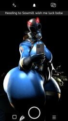 1girls 3d ass ass_bigger_than_head ass_bounce ass_clapping between_ass big_thighs bigbutt bottom_heavy breasts curvy_female devil_horns female female_focus fempyro gasmask gigantic_ass gigantic_thighs hi_res highres huge_ass huge_butt latex looking_at_viewer massive_ass massive_butt massive_thighs medium_breasts phone_screen round_ass snapchat tagme team_fortress_2 wide_hips