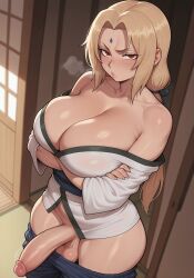 , 1futa ai_generated ass big dickgirl female naruto_shippuden penis tsunade tsunade_senju