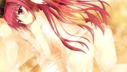 censored eufonie game_cg koiken_otome koiken_otome_revive long_hair red_hair tateha towel yasukuni_akane