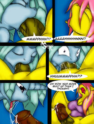 2014 animal_genitalia anthro blue_fur closed_eyes comic cum cum_in_mouth cum_inside cw_fluttershy dialog duo english_text equine female fluttershy_(mlp) friendship_is_magic fur furry futa_on_female futanari glacier_(character) hair hasbro horn horsecock intersex mammal my_little_pony open_mouth oral oral_sex pegasus penis pink_hair red_eyes saliva sex suirano text tongue tongue_out two_tone_hair unicorn vein wings yellow_fur