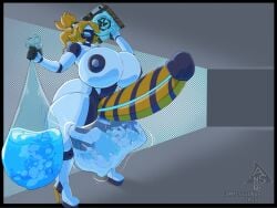 anthro ashark00 ass big blu_(bludoe) blu_(the_goo_deer) bre-3 breasts cock_vore condom deer duo fatal_vore female futanari gynoid herm humanoid hyper hyper_balls hyper_breasts hyper_condom hyper_penis internal intersex intersex/male machine male mammal penetration penis robot robot_girl synthetic vore