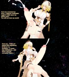 1futa 3d aglaea_(honkai:_star_rail) balls blonde_hair cock_vore commission cum destruction english_text futa_giantess futanari giantess giantess_futa honkai:_star_rail huge_balls huge_cock hyper hyper_balls hyper_penis intersex koikatsu penis planet planet_vore space text vore xavierhuge