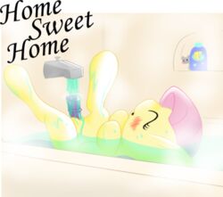 bathroom bathtub blush closed_eyes dildo english_text equine faucet female fluttershy_(mlp) friendship_is_magic fur hair horse lying mammal minthentai mouse my_little_pony on_back open_mouth pink_hair pony pussy rodent sex_toy spread_legs spreading steam straight_hair text water water_masturbation yellow_fur