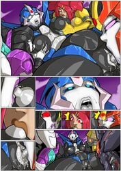 4girls age_difference arcee arcee_(prime) autobot big_breasts decepticon female flamewar groping low_res mad-project mind_break more_than_meets_the_eye no_humans orgy robot sari_sumdac slipstream textless transformers transformers_animated transformers_prime yuri