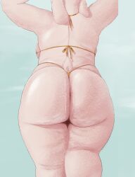 absurd_res anthro ass big_breasts big_butt bikini bikini_bottom bikini_top bovid breasts caprine cellulite clothed clothing deltarune female fur gesture glistening glistening_body goat gold_bikini hi_res mammal mature_female milkermaker monster overweight overweight_female presenting presenting_hindquarters public raising_arm rear_view skimpy sky slightly_chubby slightly_chubby_female solo standing swimwear tail thick_thighs toriel two-piece_swimsuit undertale_(series) walking waving white_body
