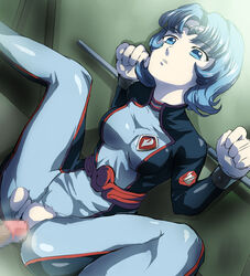 blue_eyes blue_hair censored clothing ekuryua empty_eyes pussy rape seikai_no_senki sex spread_legs