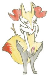 1boy balls braixen canine digitigrade erection fennec fox male male_only mammal nintendo penis pokémon_(species) pokemon pokemon_(species) ratbutts solo video_games