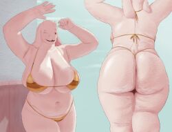 absurd_res anthro ass belly big_ass big_belly big_breasts big_butt bikini bikini_bottom bikini_top bovid breasts caprine cellulite clothed clothing deltarune female front_view fur gesture glistening glistening_body goat gold_bikini hi_res horn huge_ass huge_breasts mammal mature_female milkermaker monster multiple_angles one_eye_closed overweight overweight_female presenting presenting_armpit presenting_breasts presenting_hindquarters public raising_arm rear_view sagging_breasts shadow skimpy sky slightly_chubby slightly_chubby_female smile solo standing swimwear tail thick_thighs toriel two-piece_swimsuit undertale_(series) walking waving waving_at_viewer white_body