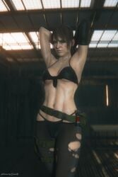 1girls 2026 3d alternate_version_available armpit_pose armpits bikini_top breasts brown_hair cameltoe captured ceeeeekc cell cleavage clothed clothed_female cowboy_shot elbow_gloves eyeshadow female female_only fit fit_female front-tie_bikini_top front-tie_top front_view gloves green_eyes hairless_armpits highleg_thong image_set indoors jail legs_together lipstick long_hair looking_at_viewer makeup mascara medium_breasts metal_gear_solid metal_gear_solid_v mismatched_gloves navel pantyhose pink_lipstick ponytail prisoner quiet_(metal_gear) silver_eyeshadow skimpy skimpy_clothes smile solo standing stefanie_joosten thigh_strap thong thong_bikini tied_hair torn_pantyhose underboob waist_belt