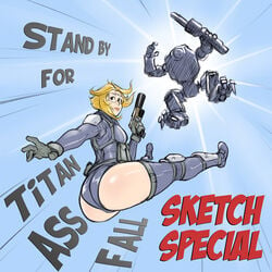 ass bodysuit funny gun imc izra leotard oc skin_tight text titanfall weapon what