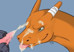 2014 bald charizard claws close-up cum cumshot dragon erection feral happy horn kaptcha male_only masturbation nintendo nude orange_dragon orgasm original_character penis pokemon pokemon_(species) sharp_claws smile toe_claws tongue tongue_out video_games x03