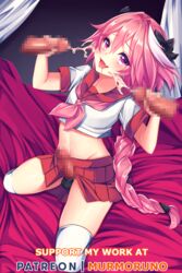 3boys :3 :d absurdres arms_up astolfo_(fate) bangs bed_sheet black_bow black_panties blush bow braid bulge censored clothed_sex commentary_request crop_top cum curtains disembodied_penis double_handjob drooling ejaculation english erection eyebrows_visible_through_hair eyelashes fate/apocrypha fate/grand_order fate_(series) femboy from_above full_body furrowed_eyebrows gangbang groin group_sex hair_between_eyes hair_intakes hairbow handjob highres indoors long_hair looking_at_viewer looking_up male_focus miniskirt mosaic_censoring multicolored_hair multiple_boys murmoruno navel neckerchief oerba_yun_fang open_mouth panties parted_bangs patreon_username penis penis_in_panties pink_hair pink_neckwear pleated_skirt purple_eyes red_sailor_collar red_skirt sailor_collar school_uniform serafuku shiny shiny_hair shirt short_sleeves single_braid sitting skirt sleeve_cuffs smile solo_focus stomach streaked_hair testicles thighhighs tongue tongue_out trap two-tone_hair underwear very_long_hair white_hair white_legwear white_shirt yaoi