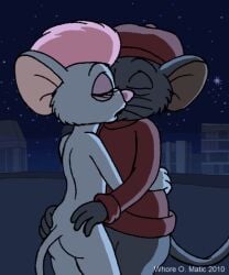 2010 ass bernard_(the_rescuers) closed_eyes disney female furry hug hugging kissing male male/female miss_bianca mouse semi-anthro the_rescuers whore_o._matic