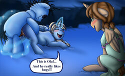 alicorn anna_(frozen) cub disney elsa_(frozen) female feral feral_on_feral frozen_(film) fur male namygaga olaf_(frozen) penis ponified pony pussy pussy_juice sex straight vaginal_penetration young