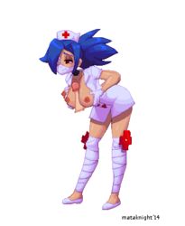 animated bandage blue_hair breast_grab breasts choker cross eye_patch female flats gloves lab_zero_games large_breasts male mataknight minidress nipples nurse nurse_cap outta_sync paizuri penis pixel_art red_eyes skullgirls straight surgical_mask symbol-shaped_pupils thick_thighs transparent_background valentine_(skullgirls) watermark wide_hips