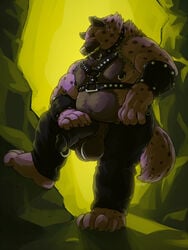 1boy anthro artist_name balls ballsack beefy biceps big_balls black_penis chains chaps chubby collar dark_penis ear_piercing erection facial_piercing fluffy_tail foreskin foreskin_folds genital_piercing gnoll grisser hand_on_penis harness humanoid_penis hyena intact leather looking_at_viewer male male_nipples male_only mammal musclegut muscles muscular_male nipple_piercing nipple_rings nose_piercing nose_ring pecs penis penis_piercing piercing prince_albert_piercing retracted_foreskin scrotum septum_piercing smooth_penis solo standing testicles uncut