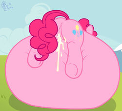 2014 anus ass blyzzarde cum cutie_mark equine female friendship_is_magic fur horse inflation inlation mammal my_little_pony pink_fur pinkie_pie_(mlp) pony pussy solo straight_hair