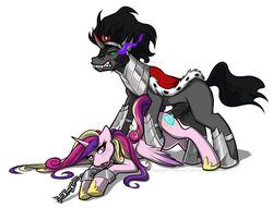 alicorn black_fur black_hair bondage bound chains equine female feral friendship_is_magic fur hair horn keihound king_sombra_(mlp) male mammal multicolored_hair my_little_pony pink_fur princess_cadance_(mlp) purple_eyes red_eyes sex straight unicorn wings