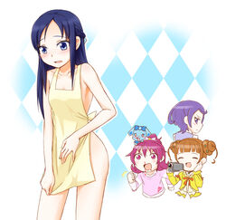 /\/\/\ 2girls :d aida_mana apron blood blue_eyes blue_hair blush braid camera clenched_hand closed_eyes clothing dokidoki!_precure drooling female half_updo hand_on_own_cheek hishikawa_rikka kenzaki_makoto long_hair minu multiple_girls naked_apron nosebleed open_mouth orange_hair pink_eyes pink_hair precure pretty_cure purple_eyes purple_hair rakeru_(dokidoki!_precure) recording short_hair smile yotsuba_alice yuri