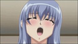 animated blue_hair blush bounce bouncing_breasts breast_grab breast_press breasts closed_eyes erect_nipples female huge_breasts long_hair male nipples nude open_mouth oppai_no_ouja_48 paizuri penis sex straight suda_mizuki uncensored