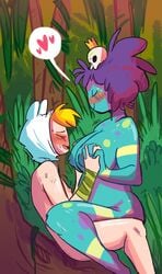 1boy 1girls adventure_time areolae blonde_hair blue_skin blush bottomless breasts chubby closed_eyes completely_nude crown dead_source female finn_the_human green_skin hair_up hand_holding happy happy_sex hat heart holding_hands humanoid interlocked_fingers jungle jungle_princess large_breasts light-skinned_male looking_pleasured male messy_hair motion_lines nipples no_bra no_panties nude open_mouth open_smile outdoors pleasure_face plump princess puffy_nipples purple_hair riding royalty sex side_view sideboob sitting skull slightly_chubby smile speech_bubble spoken_heart spread_legs straddling straight sweat sweatdrop tattoo tattoos topless tribal western_art white_skin