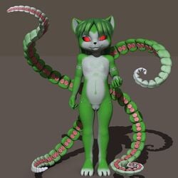 3d alternate_color canine creepy female fox fur fursat green_fur krystal mammal nintendo pussy red_eyes star_fox tentacle video_games