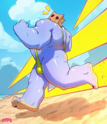 bara buff godstv kinni_(godstv) lime_mankini male mankini mankini_ass_view sexy yaoi