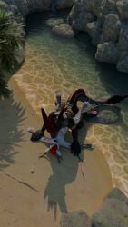 3d 4k 9:16 absurd_res anal anal_sex animal_genitalia animal_penis anthro aroused balls beach bio_(biohazardouswolf) biohazardouswolf blender_(artwork) canine_genitalia canine_penis cervus_durr deer digital_media_(artwork) dragon duo erection fur genitals hi_res knot lying male male/male mammal moonfang mythological_creature mythological_scalie mythology penetration penis scalie sheath teasing vrchat_model white_body white_fur zorak_the_great