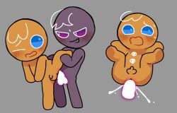 2025 2boys animate_inanimate balls blue_eyes blush blushing_at_partner blushing_male brown_body casis_cookie cookie cookie_run cookie_run_kingdom cookie_run_ovenbreak cum cum_inside cumming dominant dominant_male femboy feminine_male gay genital_fluids genitals gingerbrave gingerbread_man glowing_penis humanoid_genitalia humanoid_penis male male_only no_humans non-human oc penis penis_size_difference pov purple_body riagaras skull skull_symbol small_penis submissive submissive_male tagme tiny_penis twink white_hair yaoi