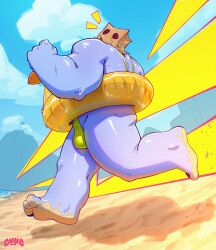 bara buff godstv kinni_(godstv) lime_mankini male mankini mankini_ass_view sexy yaoi