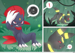 comic eeveelution female fur furry_ears furry_tail male nintendo pokemon pokemon_(species) pussy red_eyes tail tderek99 umbreon video_games weavile