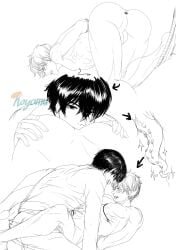 2boys anal chainsaw_man denji_(chainsaw_man) gay hirofumi_yoshida koyomu13 male rimjob sketch yaoi