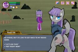 2014 alicorn anus ass blue_eyes clothing cutie_mark duo earth_pony english_text equine eyeshadow fake_screenshot female fetlocks friendship_is_magic fur hair horn horse jailbait_knight long_hair mammal maud_pie maud_pie_(mlp) my_little_pony outside pony purple_fur purple_hair pussy standing text twilight_sparkle_(mlp) vagina wings yuri