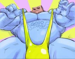 bara buff godstv holding_mankini kinni_(godstv) lime_mankini male mankini pulling_mankini sexy yaoi