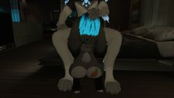 anthro big_breasts blue_eyes butt_tattoo ear_piercing female furry furry_female heart_tattoo knotted_penis male male/female male_penetrating male_penetrating_female nipple_piercing nipples nose_ring oral oral_penetration oral_sex penis rabbit_girl snakebite_piercing vrchat vrchat_avatar vrchat_model