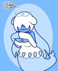 1girls bifa boo_(mario) boo_girl_(minus8) covered_eyes dress female floating ghost ghost_girl huge_ass long_sleeves mario_(series) nintendo super_mario_bros.
