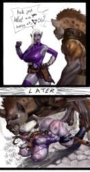 1girls after_rape arms_behind_back ass big_breasts blindfold bondage breasts clothing comic cum cum_in_pussy cum_inside cum_on_ass cuts dark_elf dark_elf_female defeated drow drow_female dungeons_and_dragons female female_on_feral femsub feral from_behind gag gagged gnoll hair_grab huge_breasts hyper hyper_breasts imminent_rape impregnation interspecies interspecies_impregnation interspecies_pregnancy large_breasts lewdpencil male multiple_ova nipples open_mouth original_character ovum ovum_deformation penetration penis pointy_ears purple_skin pussy rape restrained size_difference sperm_cell sperm_meets_ovum spread_legs torn_clothes vaginal_penetration white_hair wide_hips x-ray zygote