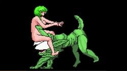 animated anthophobia close-up cunnilingus female green_hair monster nude pixel_art plant pussy pussy_juice rape sound squirm struggling video zombie