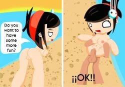 beach_sex big_penis comic comic_panel completely_nude_female english_dialogue female ourhero_(radio_gosha) penis penis_in_pussy pussy radio_gosha showing_ass showing_pussy vaginal_penetration