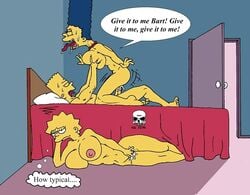 alternate_breast_size bart_simpson bed big_breasts breast_grab breasts cowgirl_position creampie cuckquean cum cum_in_pussy cum_inside cum_on_cuckquean cumming female huge_breasts human incest lisa_simpson male marge_simpson masturbation moan mother_and_son orgasm penis riding sex straight sweet text the_fear the_simpsons vaginal_penetration yellow_skin