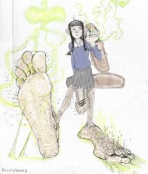 foot foot_fetish futa_only futanari grotesque holding_object holding_shoes hyper hyper_feet hyper_hands hyper_penis loafers oc original original_character penis shoes shoes_removed slippery_(artist) smegma smell smell_fetish stink_fumes stinky stinky_feet stinky_shoes sweat sweating sweaty sweaty_feet tagme tooslippy