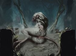 2025 after_sex anthro anus biped bodily_fluids cum cum_from_vagina cum_in_vagina cum_inside digitigrade face_wraps female genital_fluids genitals hair hand_on_butt hand_on_own_butt hasbro hi_res ink-eyes leaking_cum long_hair lying lying_on_ground magic:_the_gathering mammal murid murine nezumi_(magic:_the_gathering) nude on_ground on_side outside pussy rat rear_view rodent sabrotiger solo vulva white_body white_hair wizards_of_the_coast