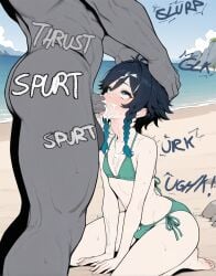 1femboy 1femboys 2boys 2d 2d_(artwork) ai_generated arched_back beach bikini black_hair blue_hair blush braid bulge cnc crossdressing cum cum_drip cum_dripping_from_mouth cum_in_mouth cum_string cumdrip dark-skinned_male dark_skin day deepthroat dominant dominant_male ejaculation ejaculation_in_mouth erection erection_under_clothes erection_under_swimsuit erection_under_swimwear eyes_rolling_back facial fellatio femboy femboy_focus femboysub forced_fellatio forced_oral forcing_on_dick gagging gagging_on_penis genshin_impact green_bikini grey_skinned_male head_grab high_resolution highres interracial irrumatio kneeling kneeling_oral_position male_focus multicolored_hair multiple_boys ocean on_ground oral oral_creampie oral_penetration oral_rape oral_sex otoko_no_ko outdoors penis picklepumper rape rolling_eyes side-tie_bikini_bottom sitting size_difference spurt spurting submissive submissive_femboy swimsuit testicles twin_braids venti_(genshin_impact) water yaoi