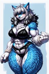 1girls ai_generated black_eyes female muscular original_character pokemon pokemon_(species) scorpianpp self_upload silver_hair snorlax solo_female stable_diffusion wynie_(scorpianpp)