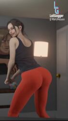 1girls 9:16 claire_redfield dancing female leggings loligagger pants red_leggings resident_evil shorter_than_10_seconds tagme tiktok vertical_video video yoga_pants